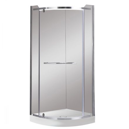 Moon Smokie 80x80 cm íves nyílóajtós zuhanykabin 5 mm biztonsági üveggel zuhanytálcával, króm kerettel, 185 cm magas