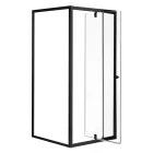 Flexi falsíkra szerelhető szögletes zuhanykabin 80x80 cm zuhanytálca nélkül fekete
