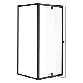  Flexi falsíkra szerelhető szögletes zuhanykabin 80x80 cm zuhanytálca nélkül fekete