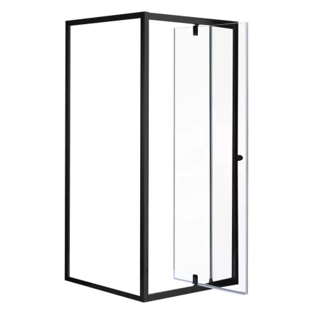 Flexi falsíkra szerelhető szögletes zuhanykabin 80x80 cm zuhanytálca nélkül fekete