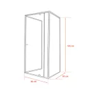 Flexi falsíkra szerelhető szögletes zuhanykabin 80x80 cm zuhanytálca nélkül fekete