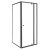 Flexi sarokba szerelhető szögletes zuhanykabin 80x80 cm zuhanytálca nélkül fekete