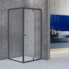 Flexi sarokba szerelhető szögletes zuhanykabin 80x80 cm zuhanytálca nélkül fekete