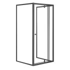 Flexi falsíkra szerelhető aszimmetrikus zuhanykabin 80x90 cm zuhanytálca nélkül fekete