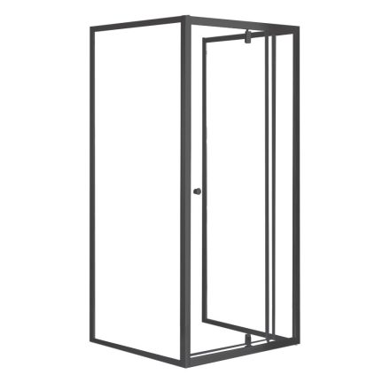 Flexi falsíkra szerelhető aszimmetrikus zuhanykabin 80x90 cm zuhanytálca nélkül fekete