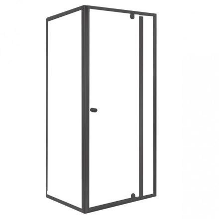 Flexi sarokba szerelhető aszimmetrikus zuhanykabin 80x90 cm zuhanytálca nélkül fekete