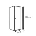 Flexi sarokba szerelhető aszimmetrikus zuhanykabin 80x90 cm zuhanytálca nélkül fekete