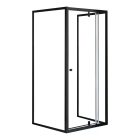 Flexi falsíkra szerelhető szögletes zuhanykabin 90x90 cm zuhanytálca nélkül fekete