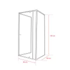Flexi falsíkra szerelhető szögletes zuhanykabin 90x90 cm zuhanytálca nélkül fekete
