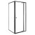 Flexi sarokba szerelhető szögletes zuhanykabin 90x90 cm zuhanytálca nélkül fekete