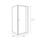 Flexi sarokba szerelhető szögletes zuhanykabin 90x90 cm zuhanytálca nélkül fekete