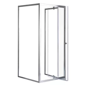   Flexi 80x80 cm falsíkra szerelhető szögletes nyílóajtós zuhanykabin 6 mm üveggel zuhanytálca nélkül, króm