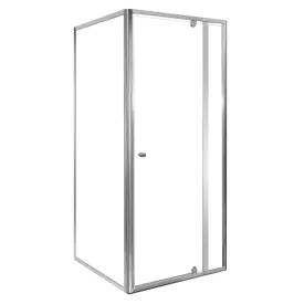   Flexi 80x80 cm sarokba szerelhető szögletes nyílóajtós zuhanykabin 6 mm üveggel, zuhanytálca nélkül, króm