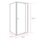 Flexi 80x80 cm sarokba szerelhető szögletes nyílóajtós zuhanykabin 6 mm üveggel, zuhanytálca nélkül, króm