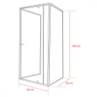 Flexi 80x80 cm falsíkra szerelhető szögletes nyílóajtós zuhanykabin 6 mm üveggel zuhanytálca nélkül, króm