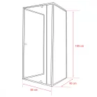 Flexi 80x90 cm falsíkra szerelhető aszimmetrikus zuhanykabin zuhanytálca nélkül