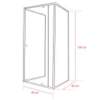Flexi 90x90 cm falsíkra szerelhető szögletes nyílóajtós zuhanykabin 6 mm üveggel, zuhanytálca nélkül, króm