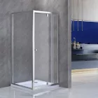 Flexi 90x90 cm falsíkra szerelhető szögletes nyílóajtós zuhanykabin 6 mm üveggel, zuhanytálca nélkül, króm