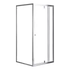 Flexi 90x90 cm falsíkra szerelhető szögletes nyílóajtós zuhanykabin 6 mm üveggel, zuhanytálca nélkül, króm