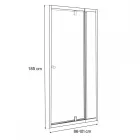 Flexi 86-101x185 cm széles fix+nyíló króm zuhanyajtó 6 mm vastag biztonsági üveggel