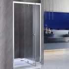 Flexi 96-111x185 cm széles fix+nyíló króm zuhanyajtó 6 mm vastag biztonsági üveggel