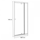 Flexi 96-111x185 cm széles fix+nyíló króm zuhanyajtó 6 mm vastag biztonsági üveggel