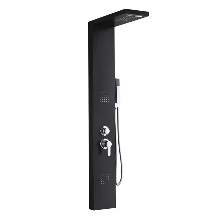 Leziter Malaga hidromasszázs zuhanypanel, fényes fekete