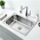 Mont szögletes egy medencés rozsdamentes mosogató 500x400 mm