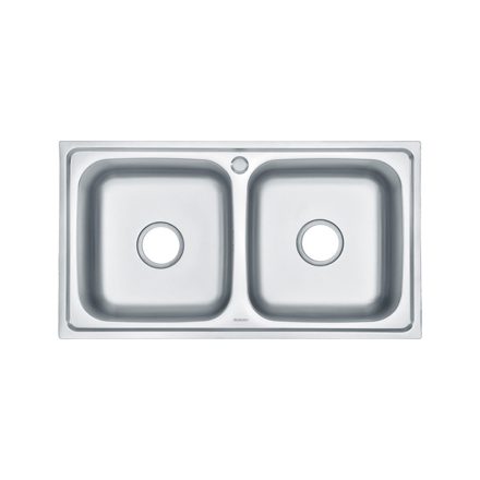 Nago szögletes két medencés rozsdamentes mosogató 780x430 mm