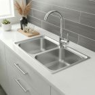 Nago szögletes két medencés rozsdamentes mosogató 780x430 mm