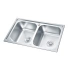 Nago szögletes két medencés rozsdamentes mosogató 780x430 mm