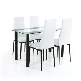 Mezza 4+1 étkező garnitúra fehér-fekete