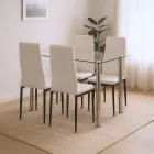 Mateo 4+1 étkező garnitúra fehér-fekete