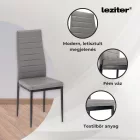Denton 4+1 étkező garnitúra szürke-fekete