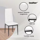 Denton 6+1 étkező garnitúra fehér-fekete