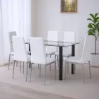 Denton 6+1 étkező garnitúra fehér-szürke
