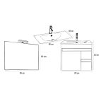 Luna Prime 60 komplett fürdőszobabútor, Sonoma tölgy-Fehér