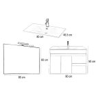 Luna Prime 80 komplett fürdőszobabútor, Sonoma tölgy-Fehér