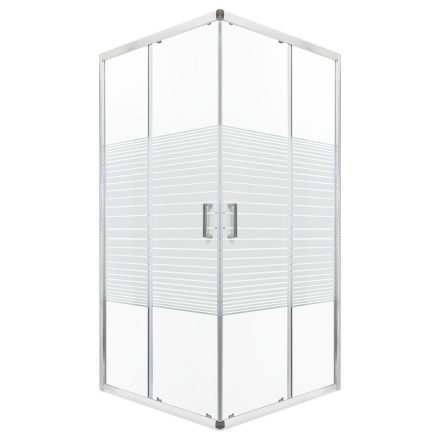 Madera 80x80 cm szögletes tolóajtós zuhanykabin 4 mm üveggel, tálca nélkül, króm