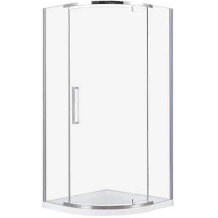 Galatro 90x90 cm íves nyílóajtós zuhanykabin 6 mm biztonsági üveggel, króm elemekkel, 200 cm magas