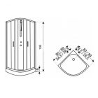 Marco Black II 80x80 cm íves fekete hátfalas zuhanykabin zuhanytálcával