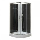 Marco Black II 80x80 cm íves fekete hátfalas zuhanykabin zuhanytálcával