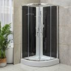 Marco Black II 80x80 cm íves fekete hátfalas zuhanykabin zuhanytálcával