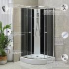 Marco Black II 90x90 cm íves fekete hátfalas zuhanykabin zuhanytálcával