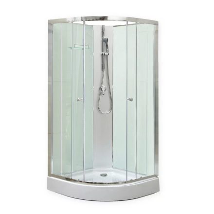 Marco White II 80x80 cm íves fehér hátfalas zuhanykabin zuhanytálcával