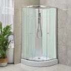 Marco White II 80x80 cm íves fehér hátfalas zuhanykabin zuhanytálcával