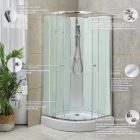 Marco White II 80x80 cm íves fehér hátfalas zuhanykabin zuhanytálcával