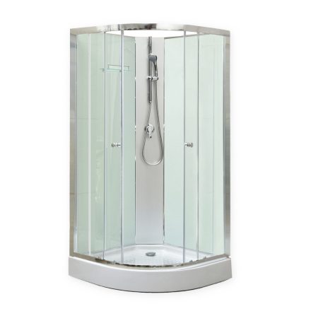 Marco White II 90x90 cm íves fehér hátfalas zuhanykabin zuhanytálcával
