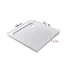 Modena Slim szögletes alacsony akril zuhanytálca 100x100 cm