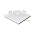 Slim szögletes alacsony akril zuhanytálca 90x90 cm, 5,5 cm magas